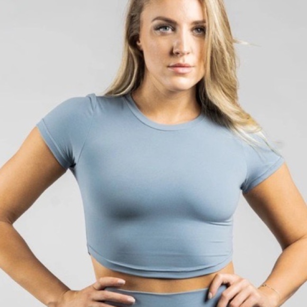 Buffbunny Live Crop Top gray/blue